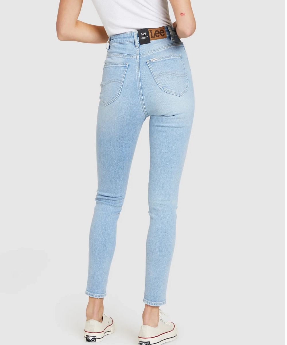 HighNeckStyle Lee Hi-Licks Crop Jeans (Strike a Chord Blue)