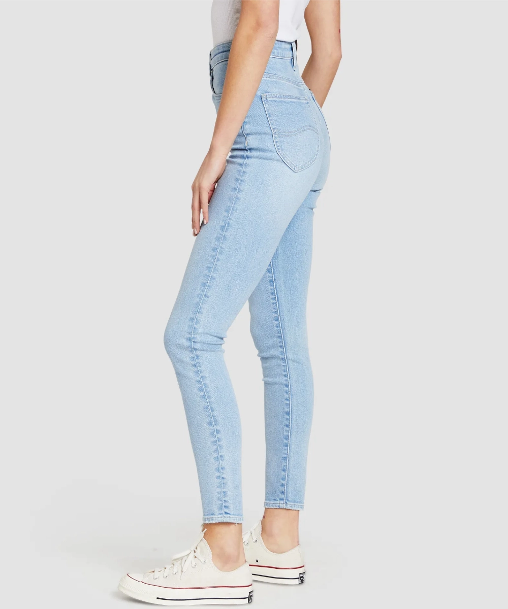 Boho Light Lee Hi-Licks Crop Jeans (Strike a Chord Blue)