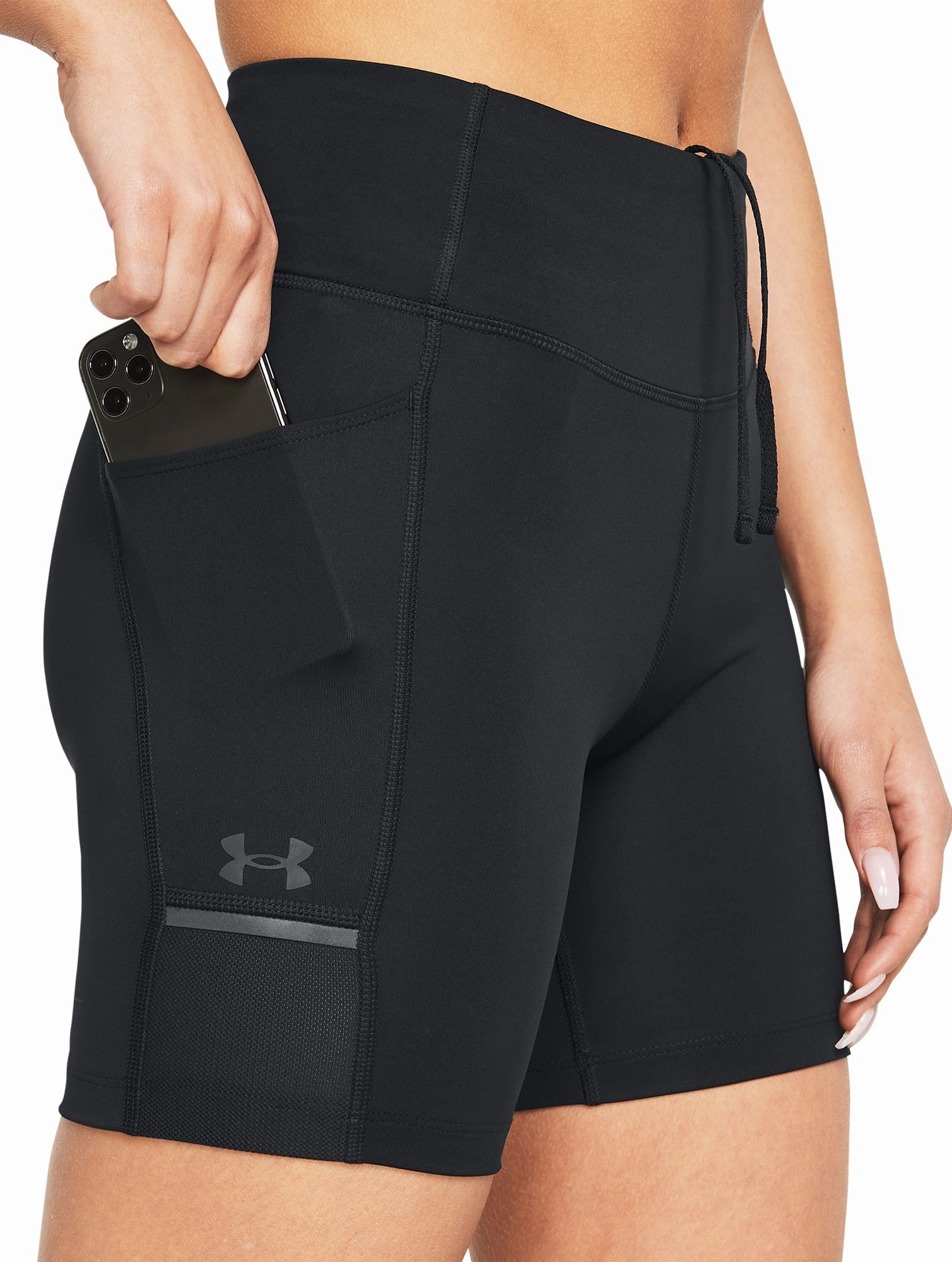 Water Repellent Coating Relaxed Vibe Under Armour Launch 6 Inch Womens Short Running Tights - Black