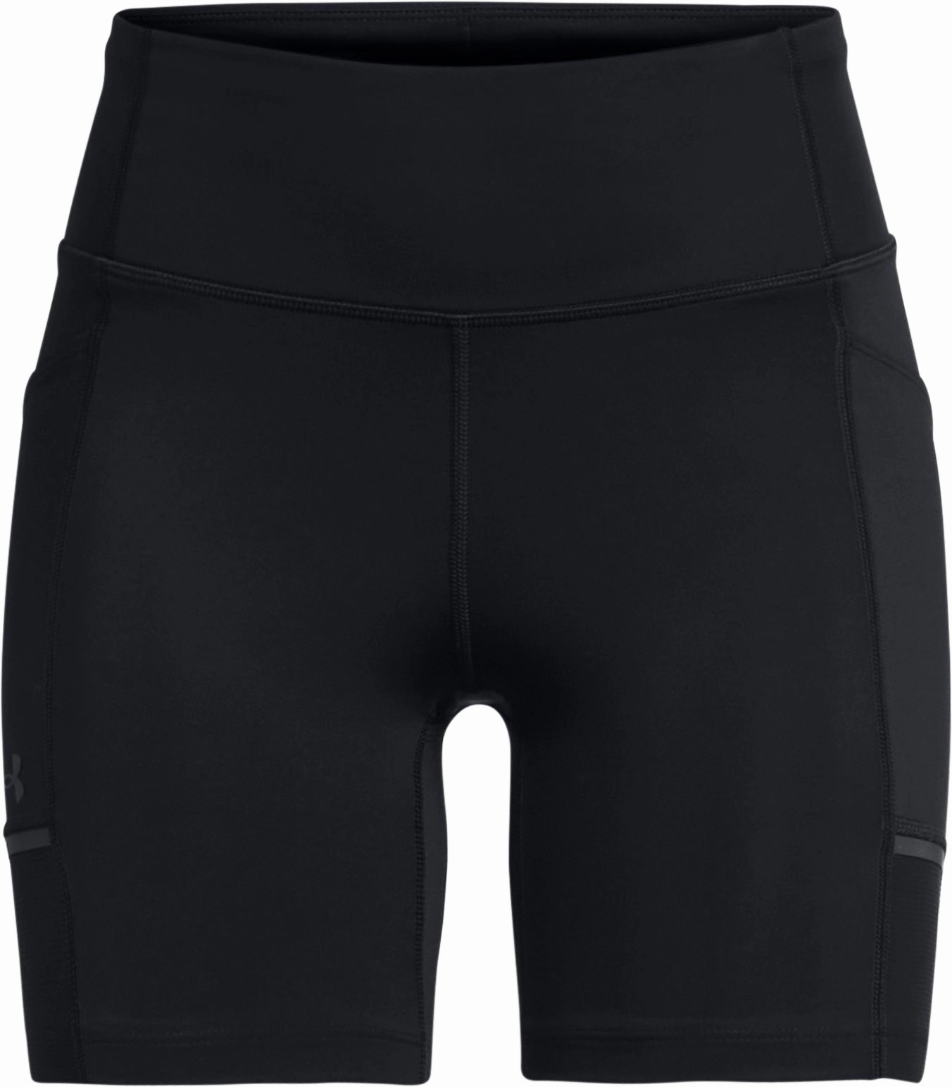 Under Armour Launch 6 Inch Womens Short Running Tights - Black Contoured Cuff Design Minimal Finish