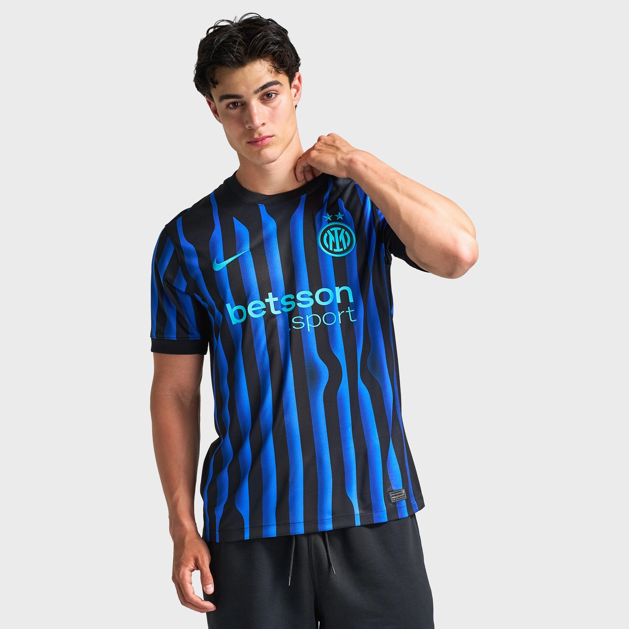 Chafe Resistant Fabric Ultra Lightweight Build Nike Dri-FIT Inter Milan Home Replica Jersey Lyon Blue / Black - Chlorine Blue