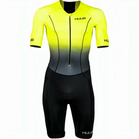 HUUB Commit Long Course Mens Tri Suit - Yellow Cotton Glow Heroine Glow