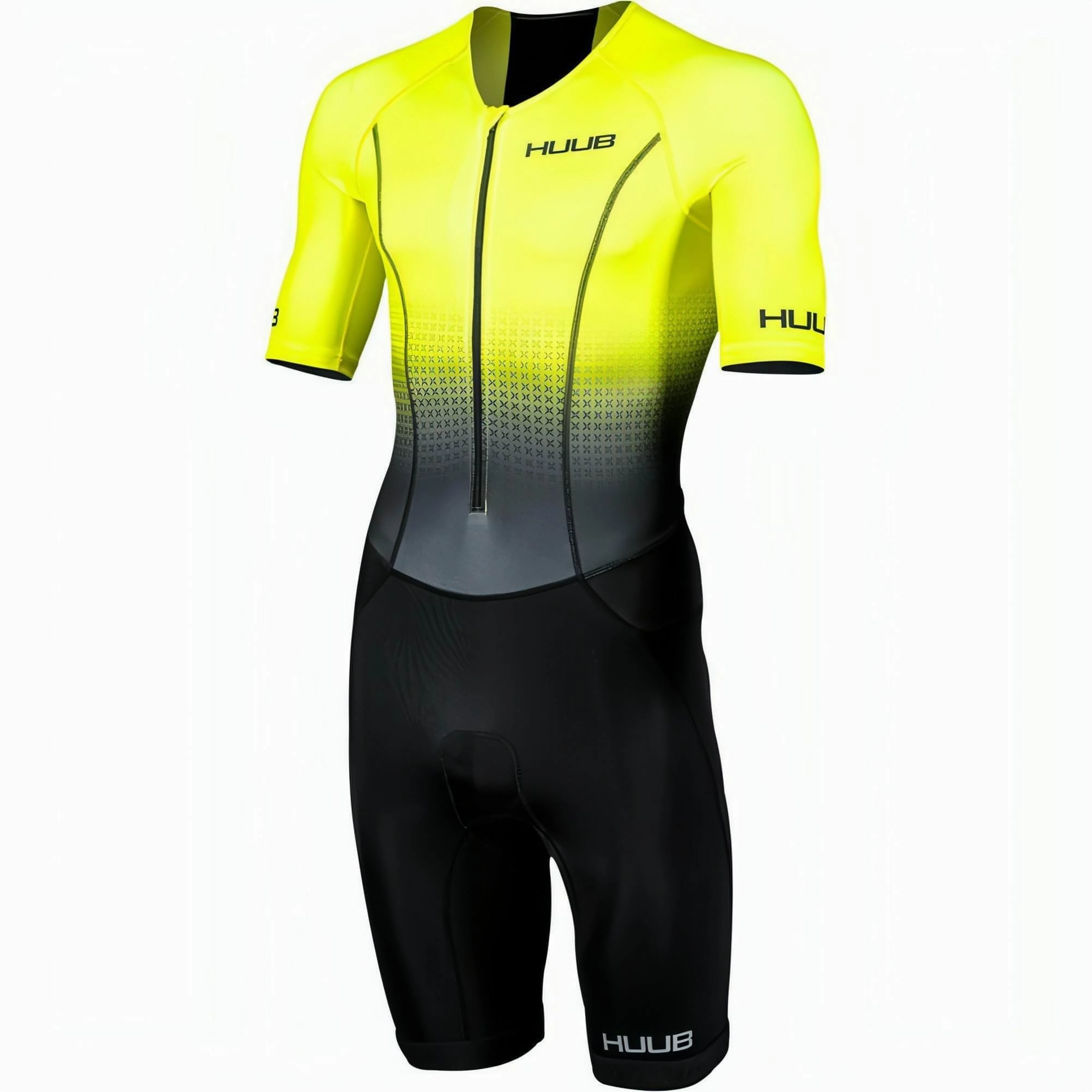 HUUB Commit Long Course Mens Tri Suit - Yellow Stage Feel Hot Core