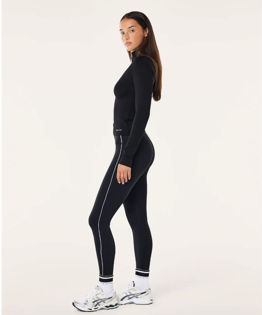 Quiet Luxury P.E Nation Routine Quarter Zip LS (Black)