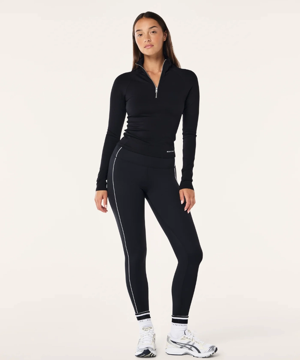 MultiDirectionalFlex P.E Nation Routine Quarter Zip LS (Black)