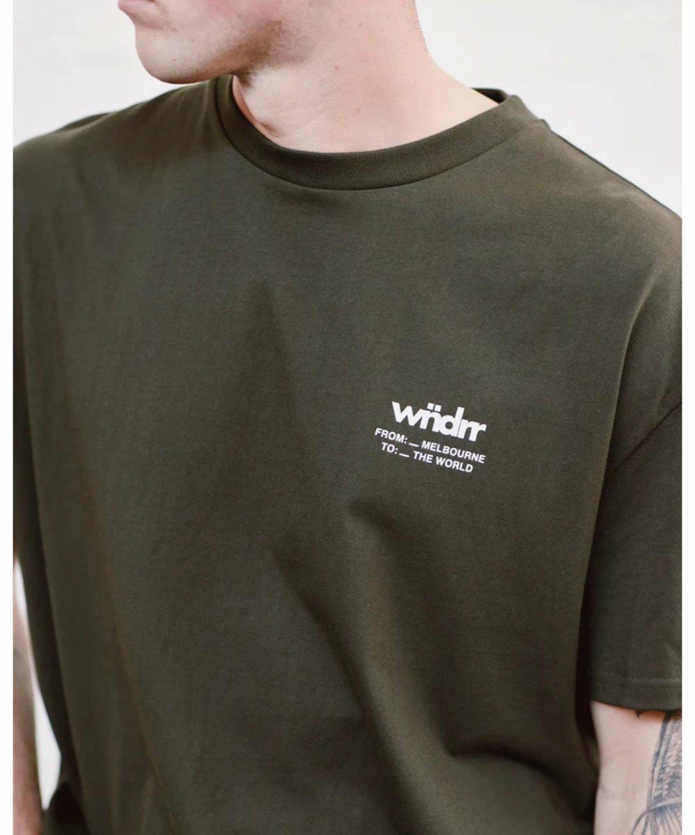 WNDRR The World Box Fit Tee (Ink) QuickReleaseFastener EcoFriendly Dye