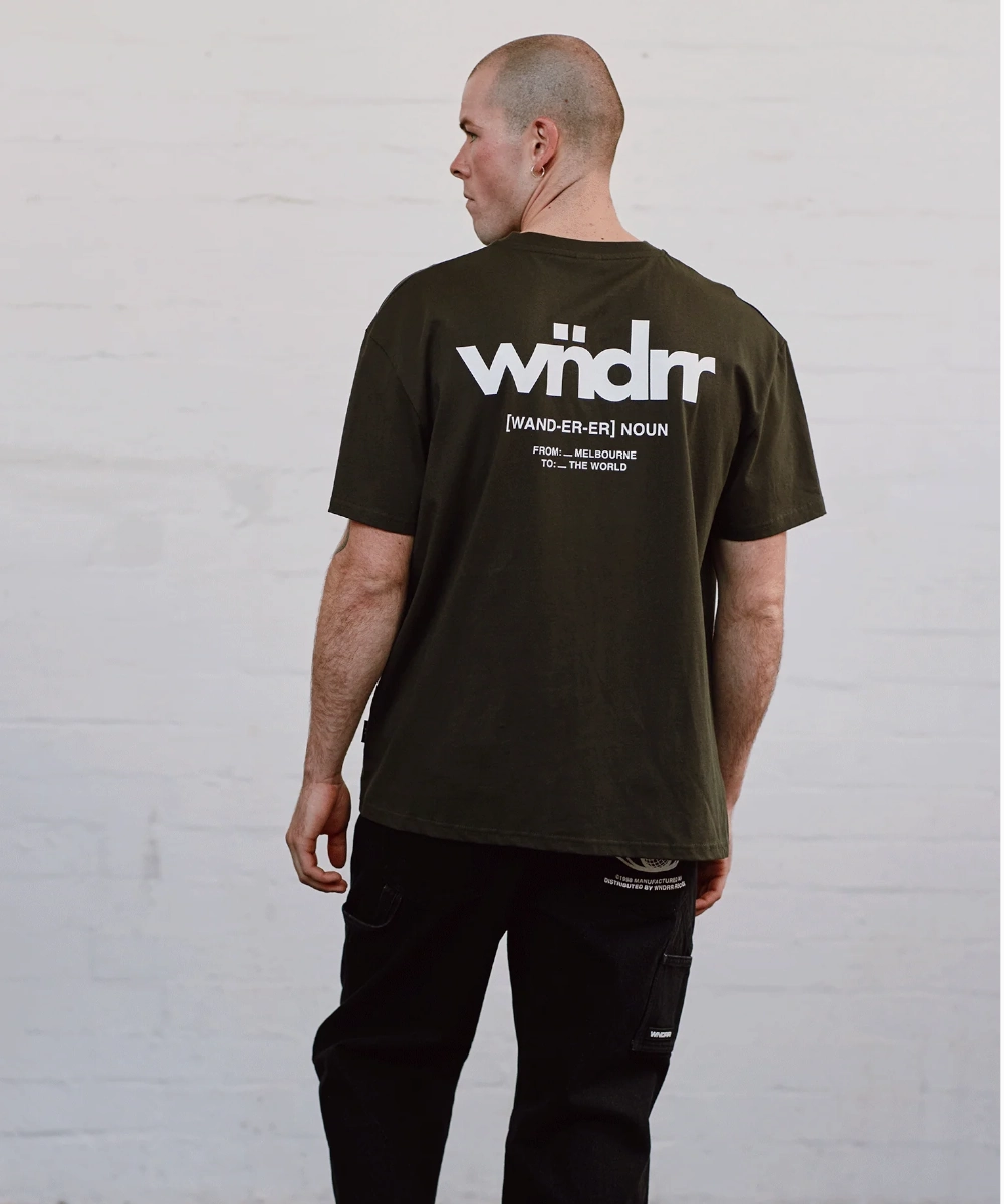 AntiPilling elastic waistband WNDRR The World Box Fit Tee (Ink)