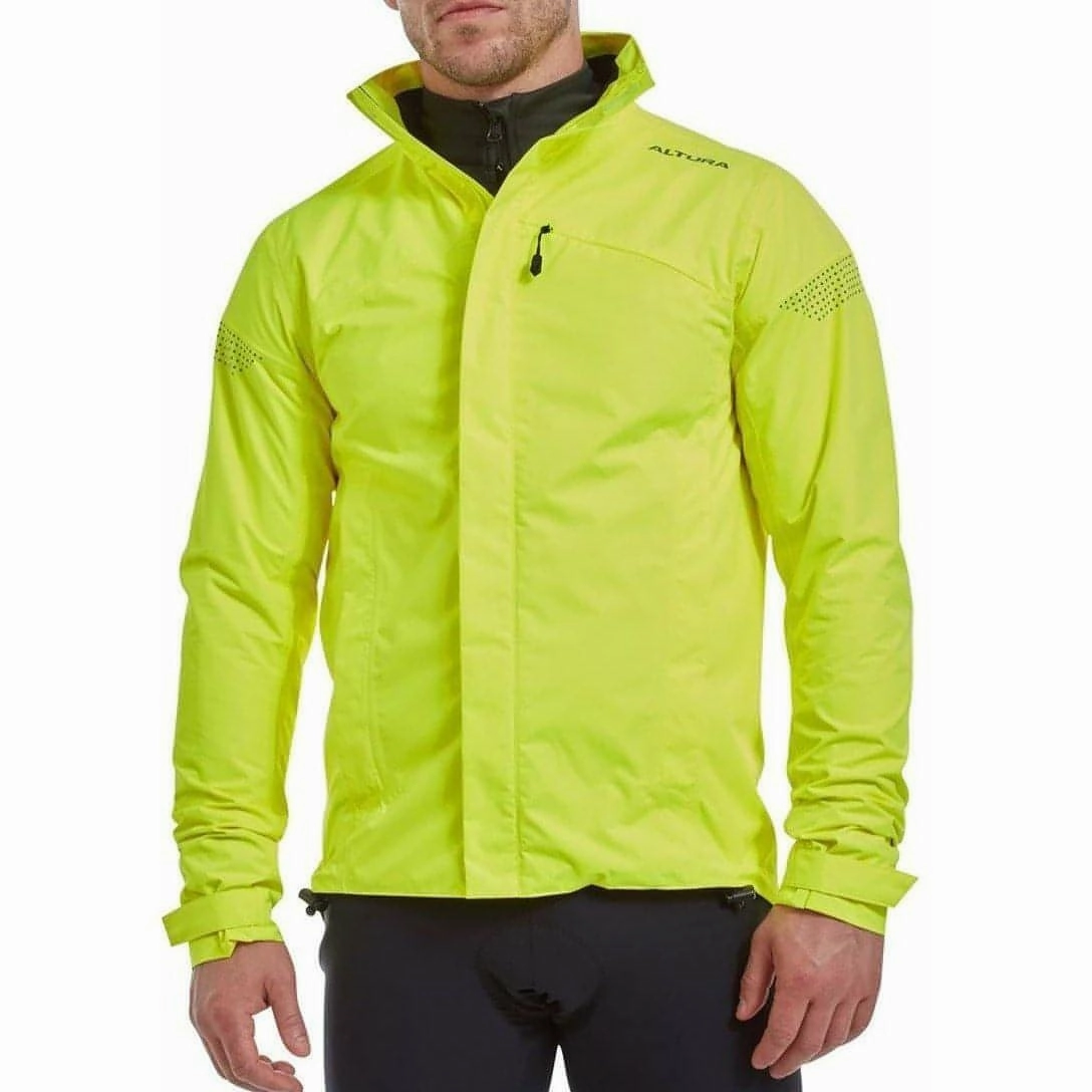 Altura Nevis Nightvision Waterproof Mens Cycling Jacket - Yellow Defend