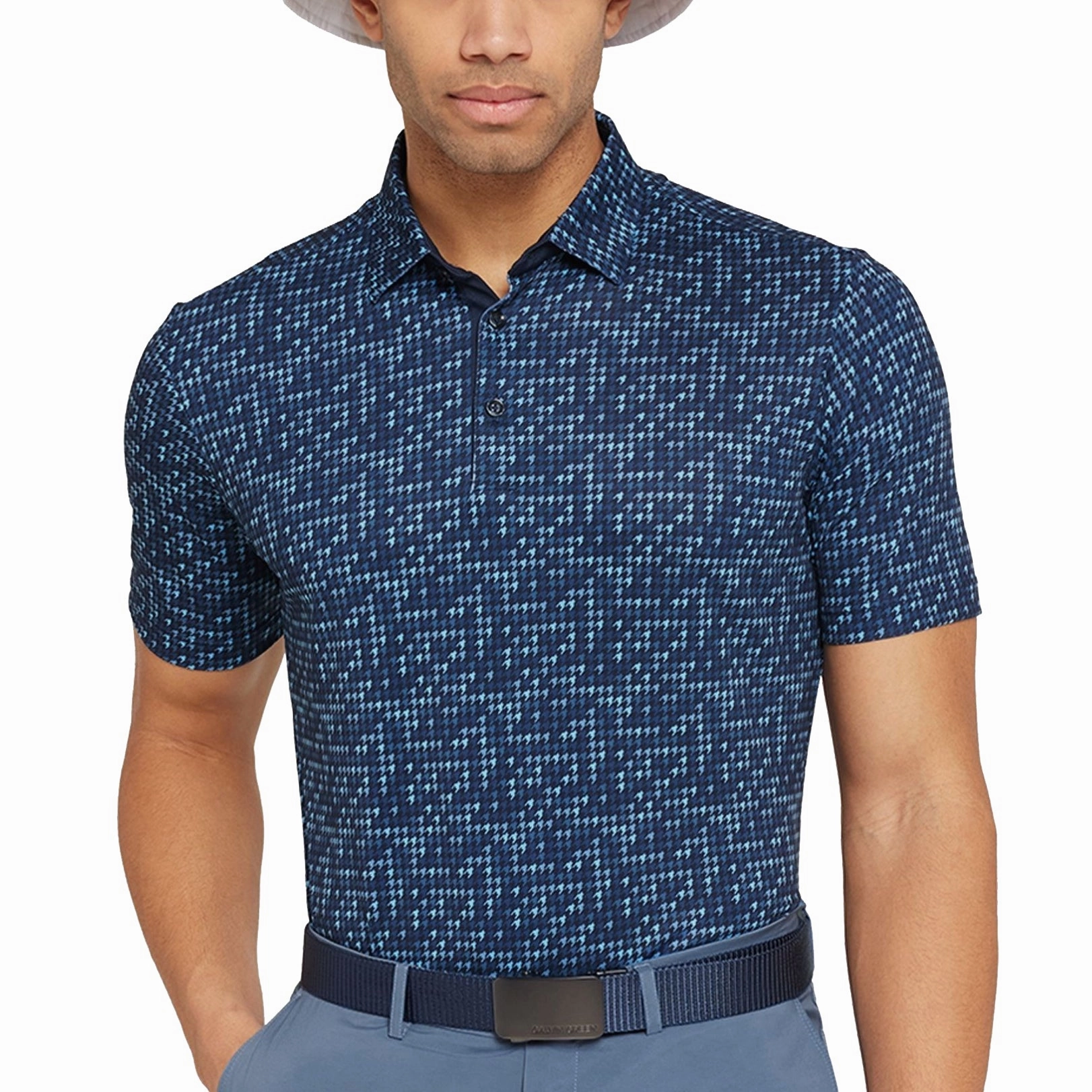 Galvin Green Marlo Breathable Golf Polo Shirt - Moonlight Blue/Navy Trendy Prints