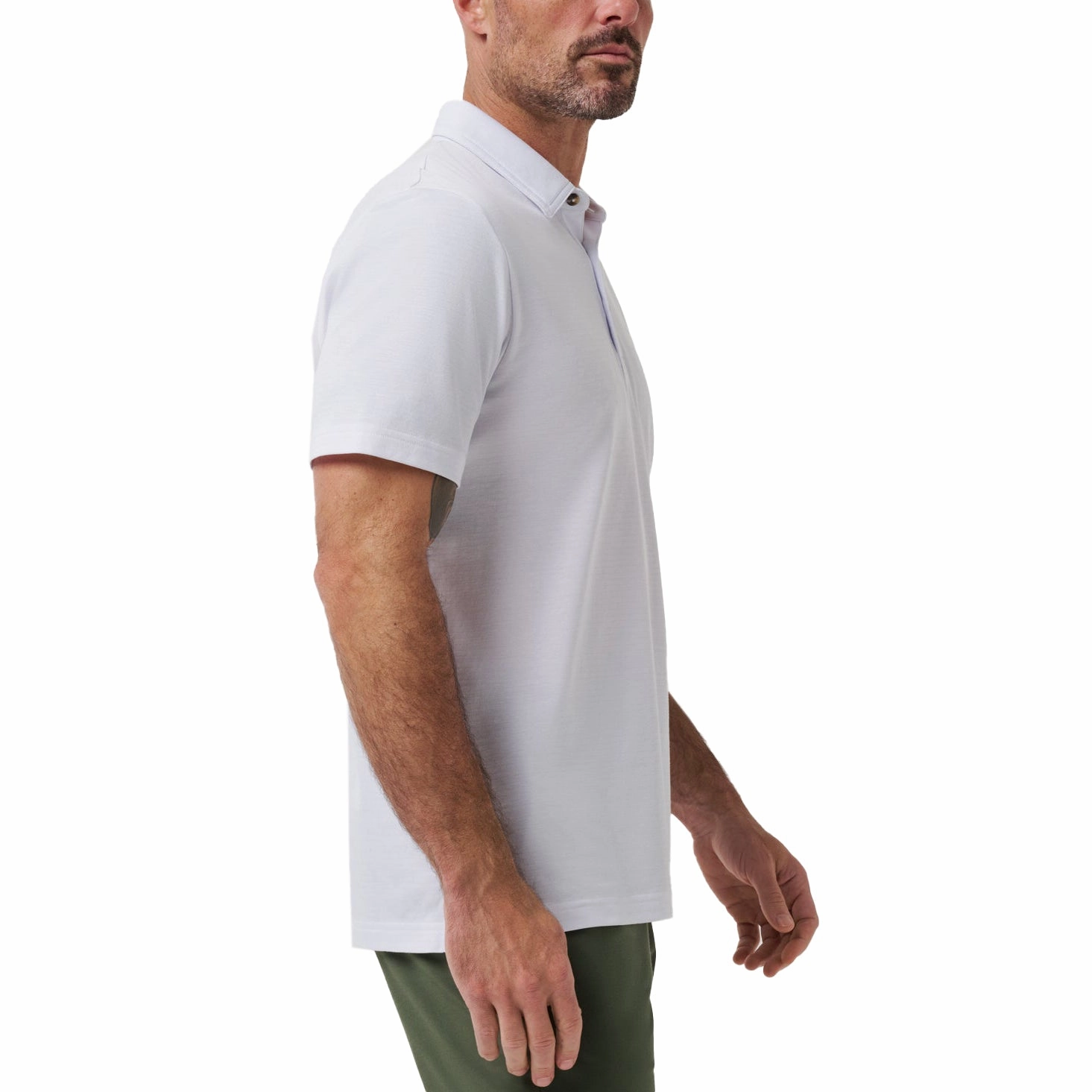 Thermoregulating Lining SlimFit Design Travis Mathew The Zinna 2.0 Golf Shirt - White