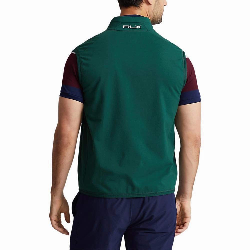 RLX Ralph Lauren Tech Terry Vest - Hunt Club Green Houndstooth Lightweight insulation