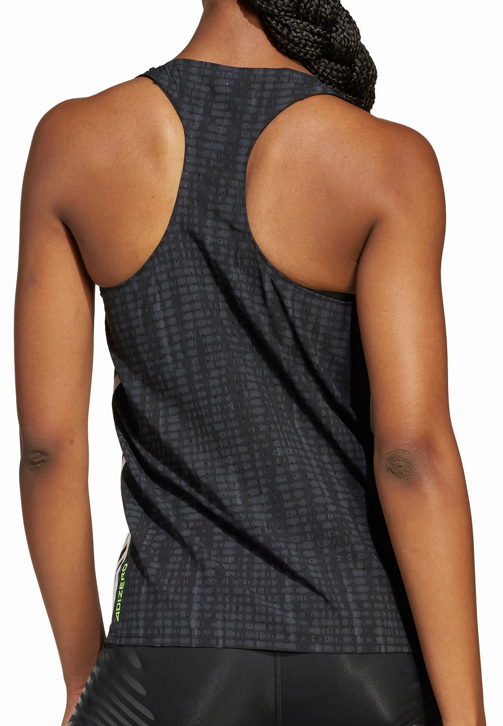 adidas Adizero Womens Running Vest Tank Top - Black Reflective Safety Details