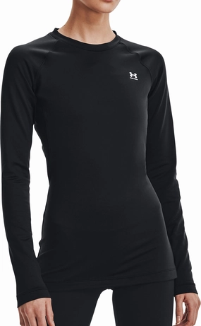 Under Armour ColdGear Authentics Long Sleeve Womens Running Top - Black Quilting
