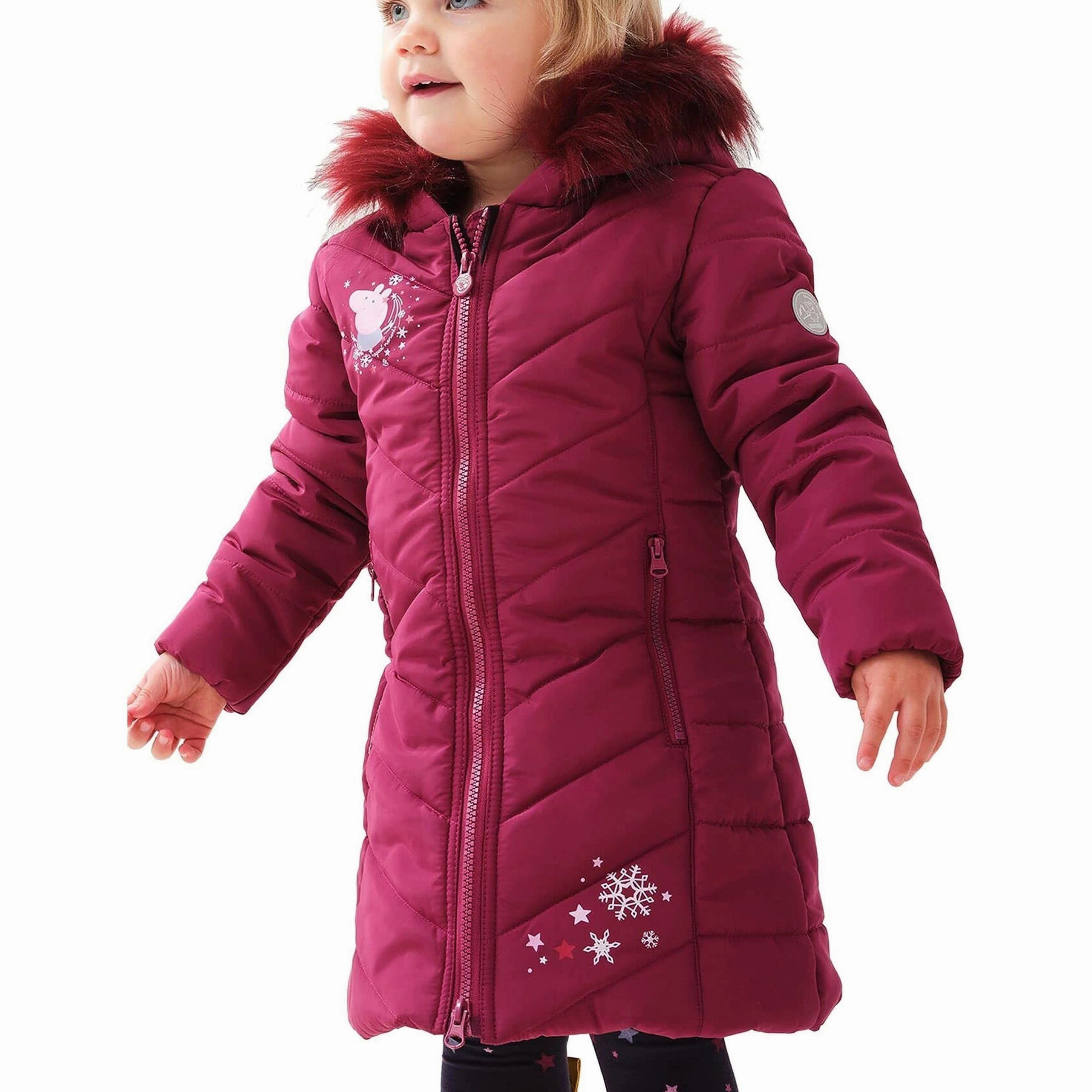 Regatta Peppa Pig Junior Padded Jacket - Red Neutral Tones Look WindproofDesign