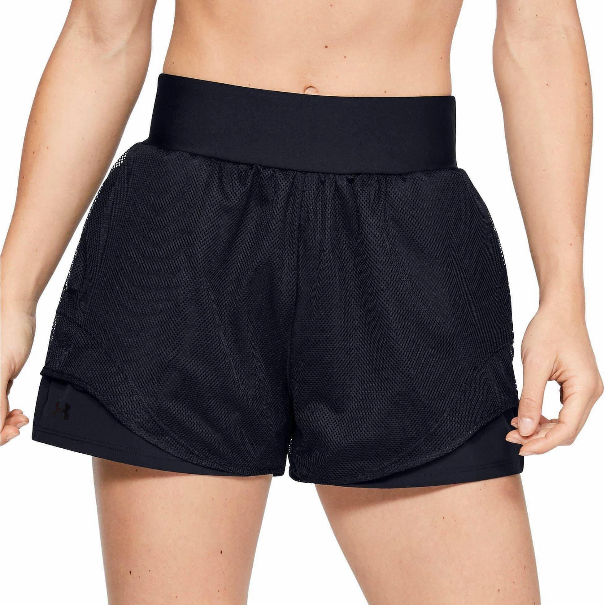 Under Armour Warrior Mesh Layer Womens Training Shorts - Black TemperatureRegulatingLining