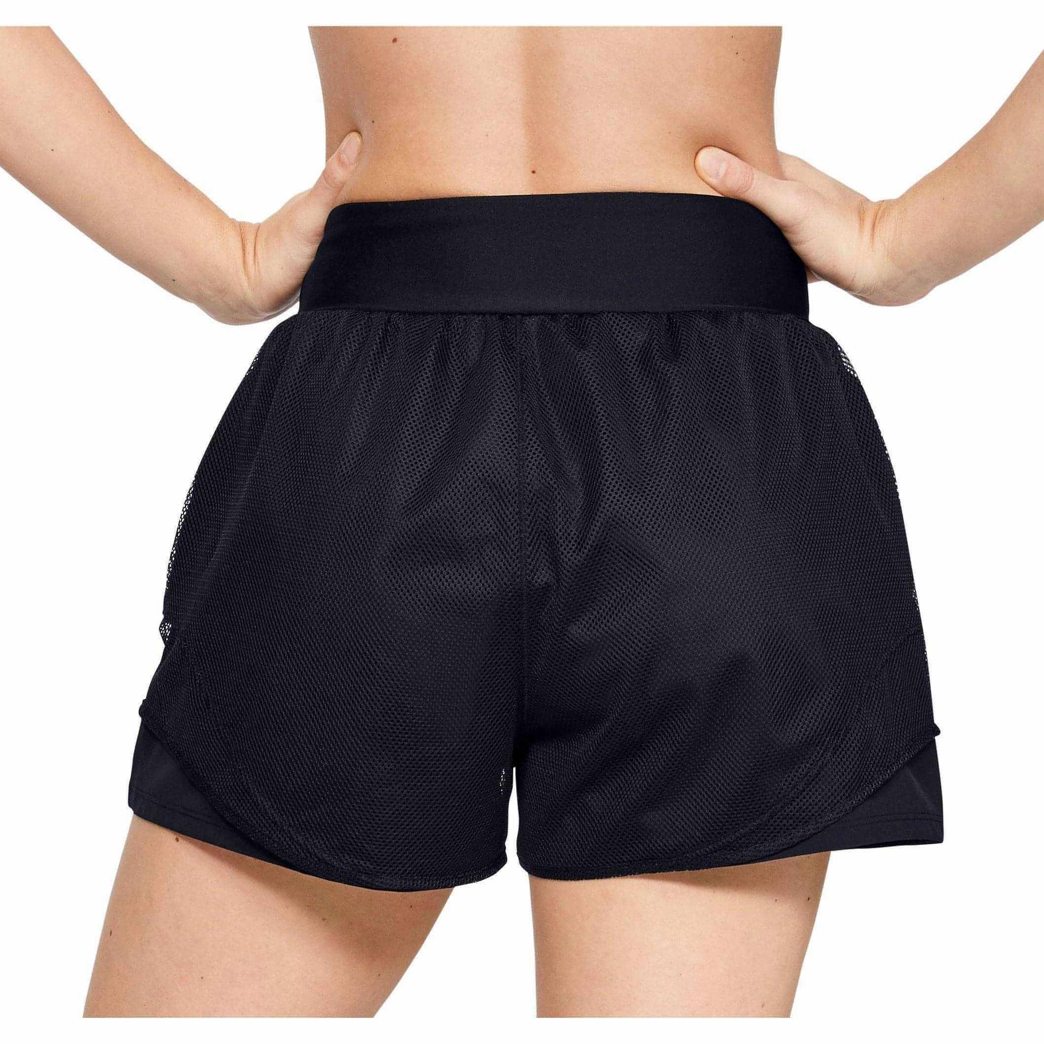 Under Armour Warrior Mesh Layer Womens Training Shorts - Black Still Glow