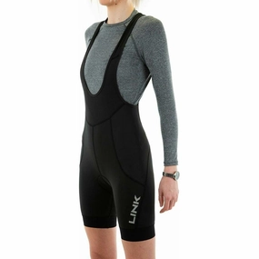Link Ride Womens Cycling Bib Shorts - Black thermal fabric Chill Style