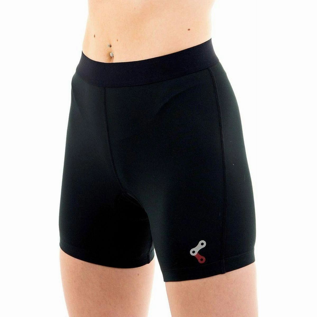 Reinforced Knees Soft Inner Brushing Link Ride Womens Cycling Undershort - Black