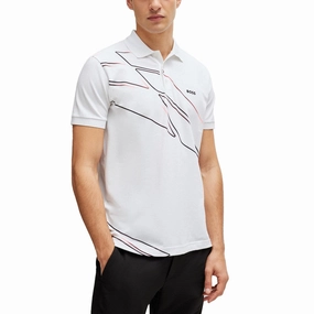 BOSS Paddy 3 Golf Shirt - White Tailored Silhouette