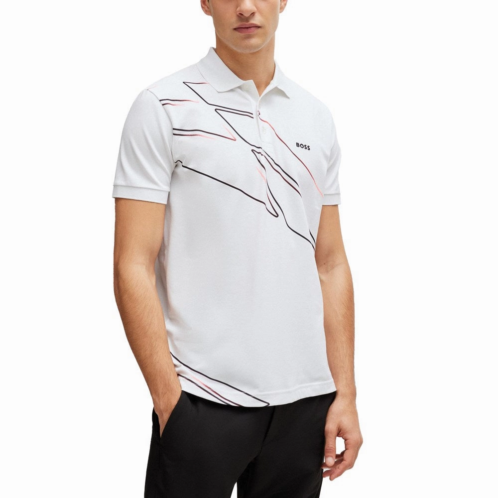 PreShrunk Cotton Blend BOSS Paddy 3 Golf Shirt - White