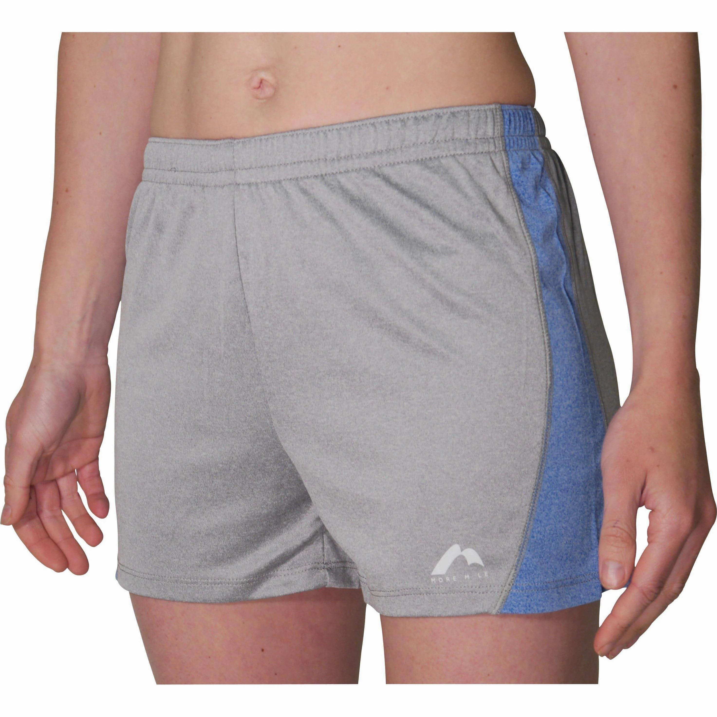More Mile Marl Jersey Womens Training Shorts - Grey Adjustable drawstring