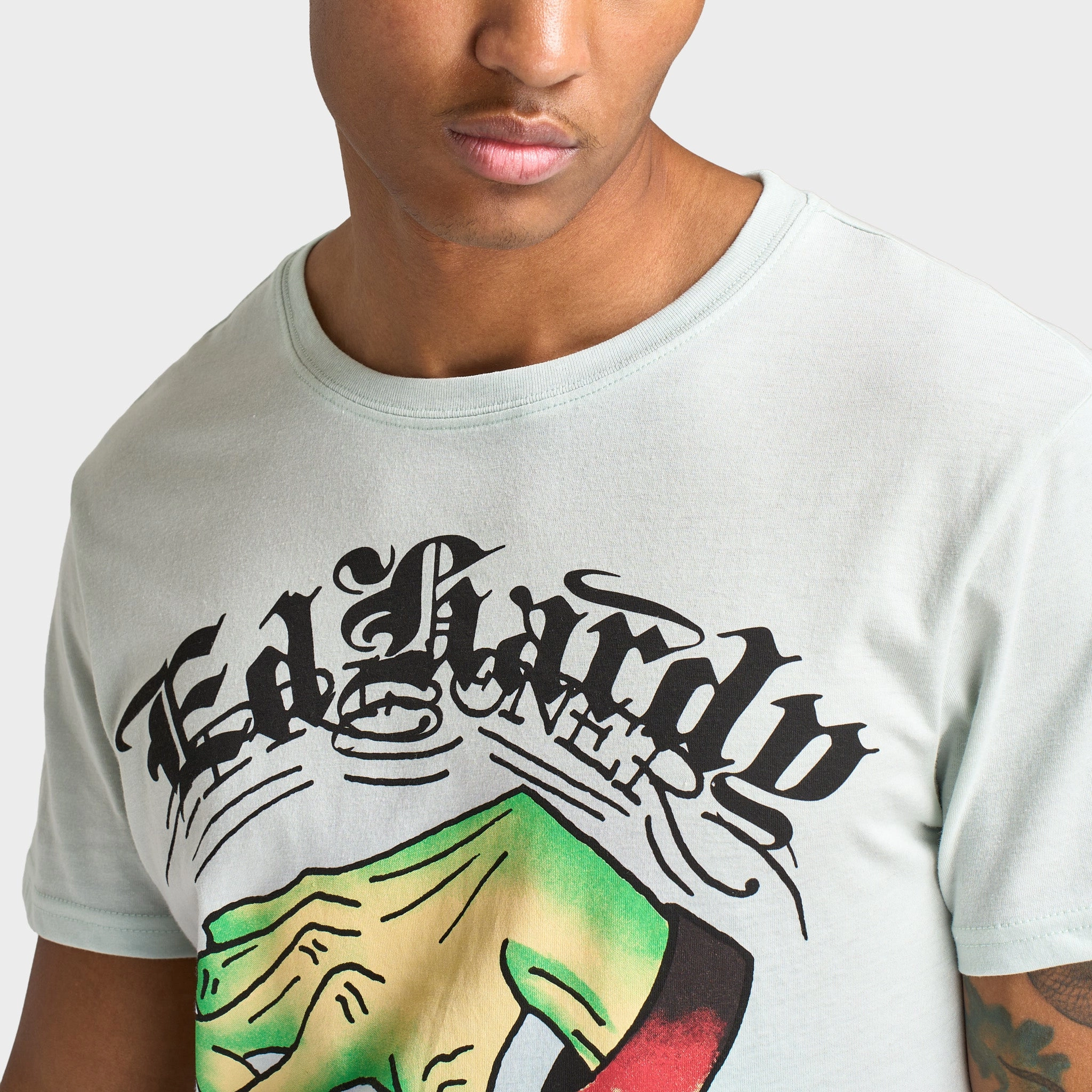 desert Scientific - useful Ed Hardy Heart Hand T-shirt / Arctic Blue