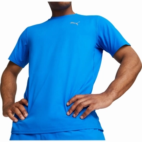 Sporty Style Puma Cloudspun Short Sleeve Mens Running Top - Blue