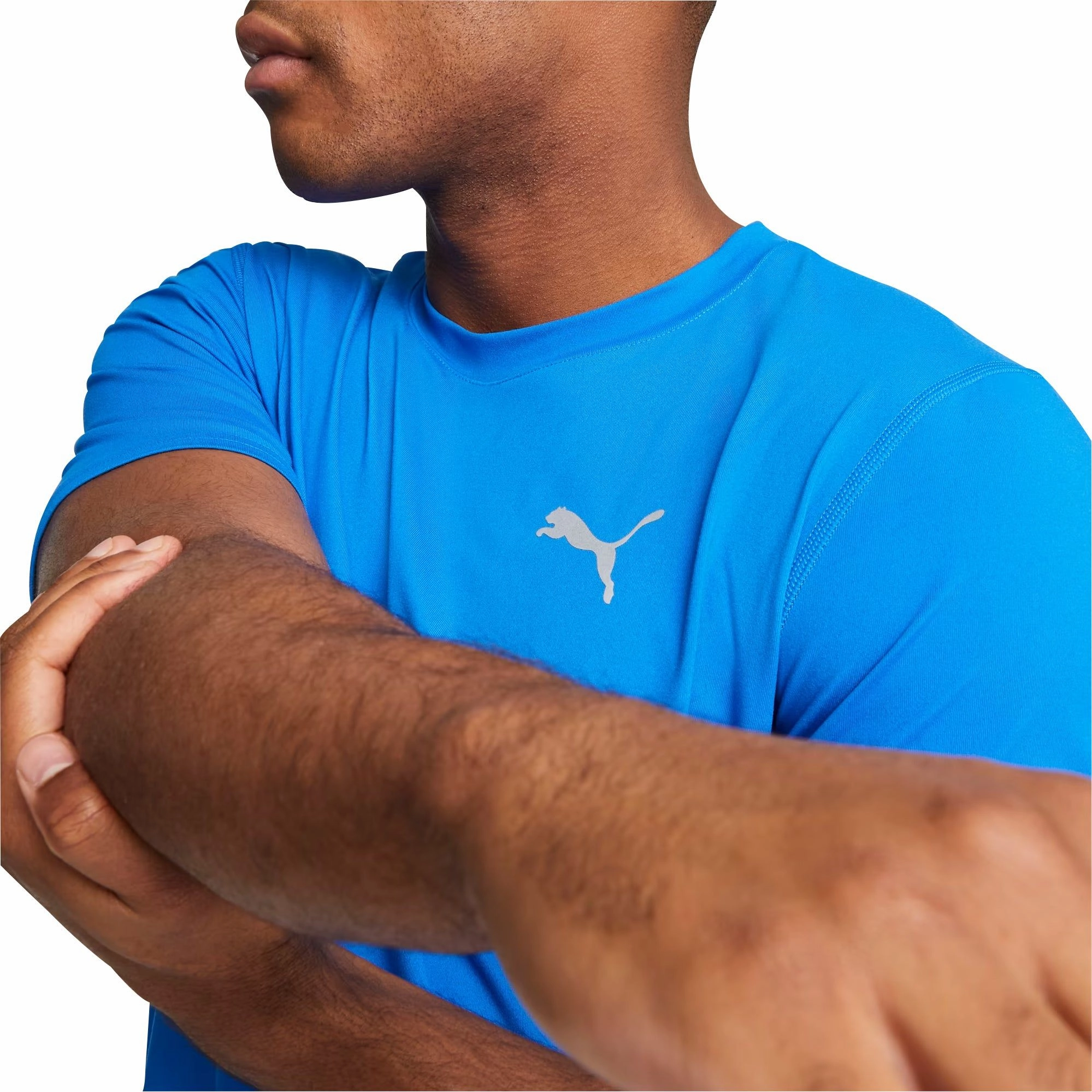 Puma Cloudspun Short Sleeve Mens Running Top - Blue Anti Odor Technology