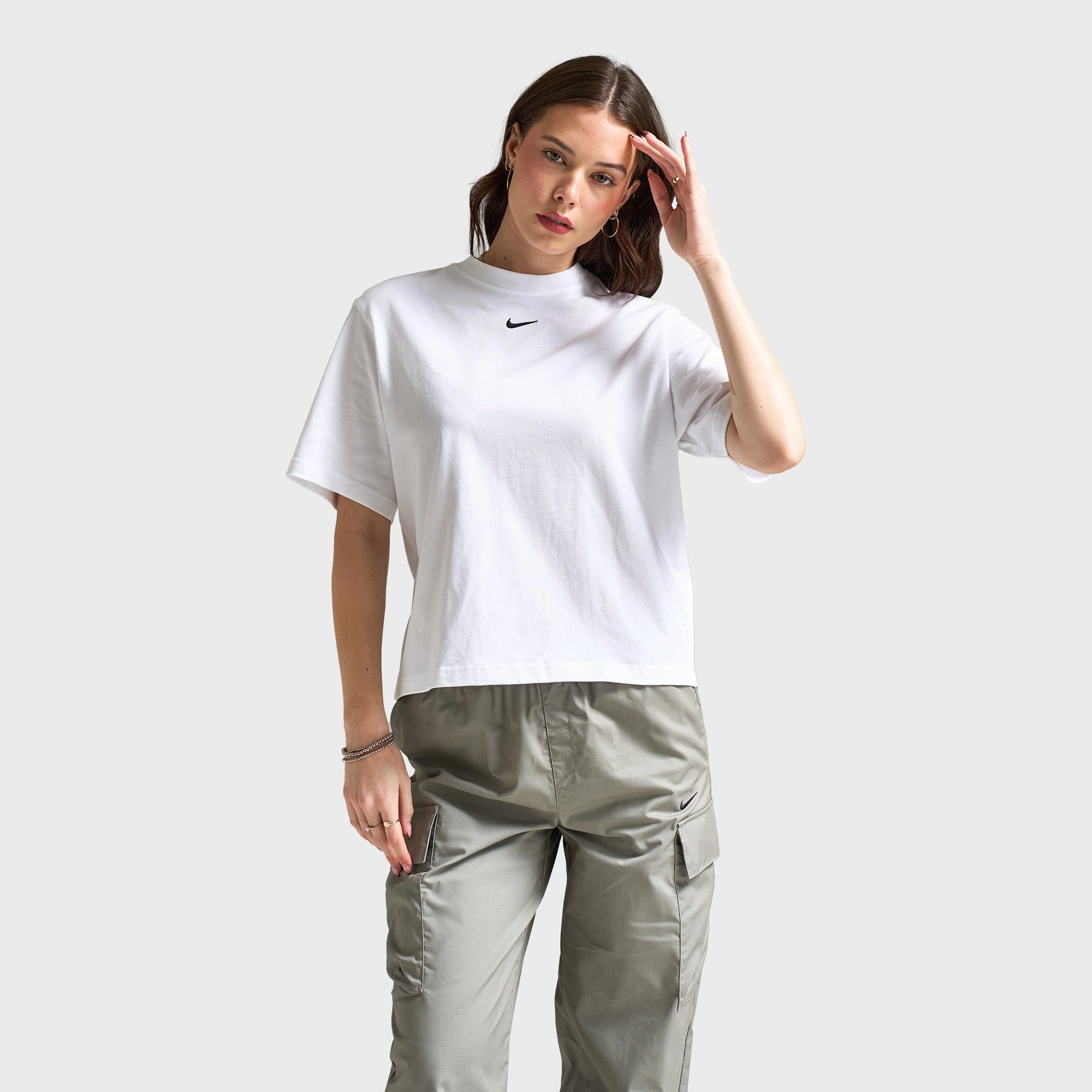 MoistureWicking Retro Nike Sportswear Women's Essential Boxy T-Shirt White / Black