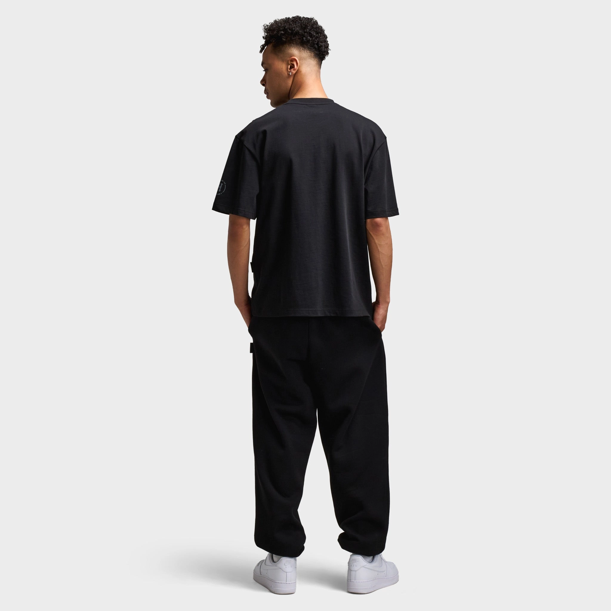 Hoodrich Halo Oversized Graphic T-Shirt Black / Grey Stretch Panels group use