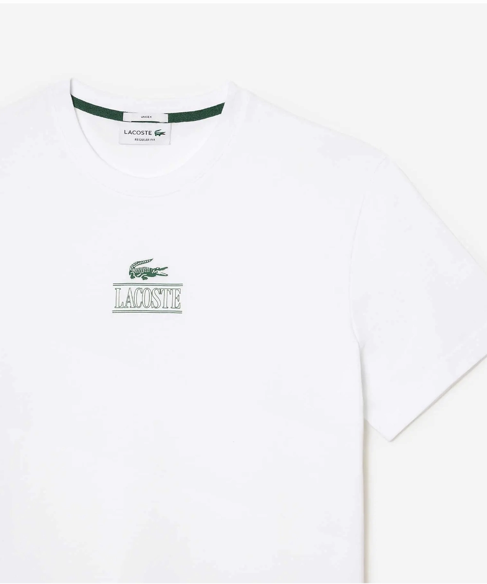 Lacoste Core Graphics Heavy Jersey Tee (White) AdjustableWaist