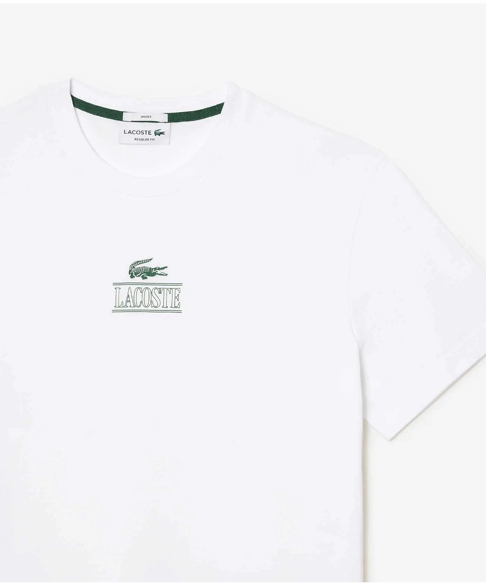 QuickRelease Closure AntiPilling Finish Lacoste Core Graphics Heavy Jersey Tee (White)