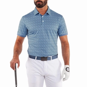 Durable Fabric Galvin Green Manuel Golf Shirt - Moonlight Blue/White