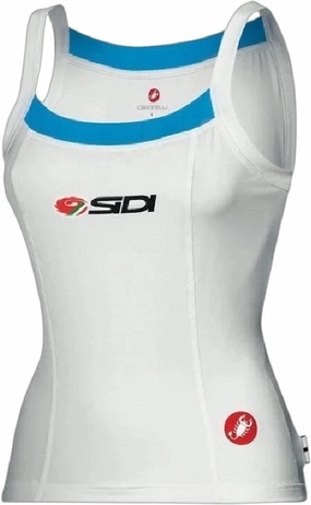 Castelli Sidi Katia Womens Cycling Vest Tank Top - White Smart Fabric Odor Control