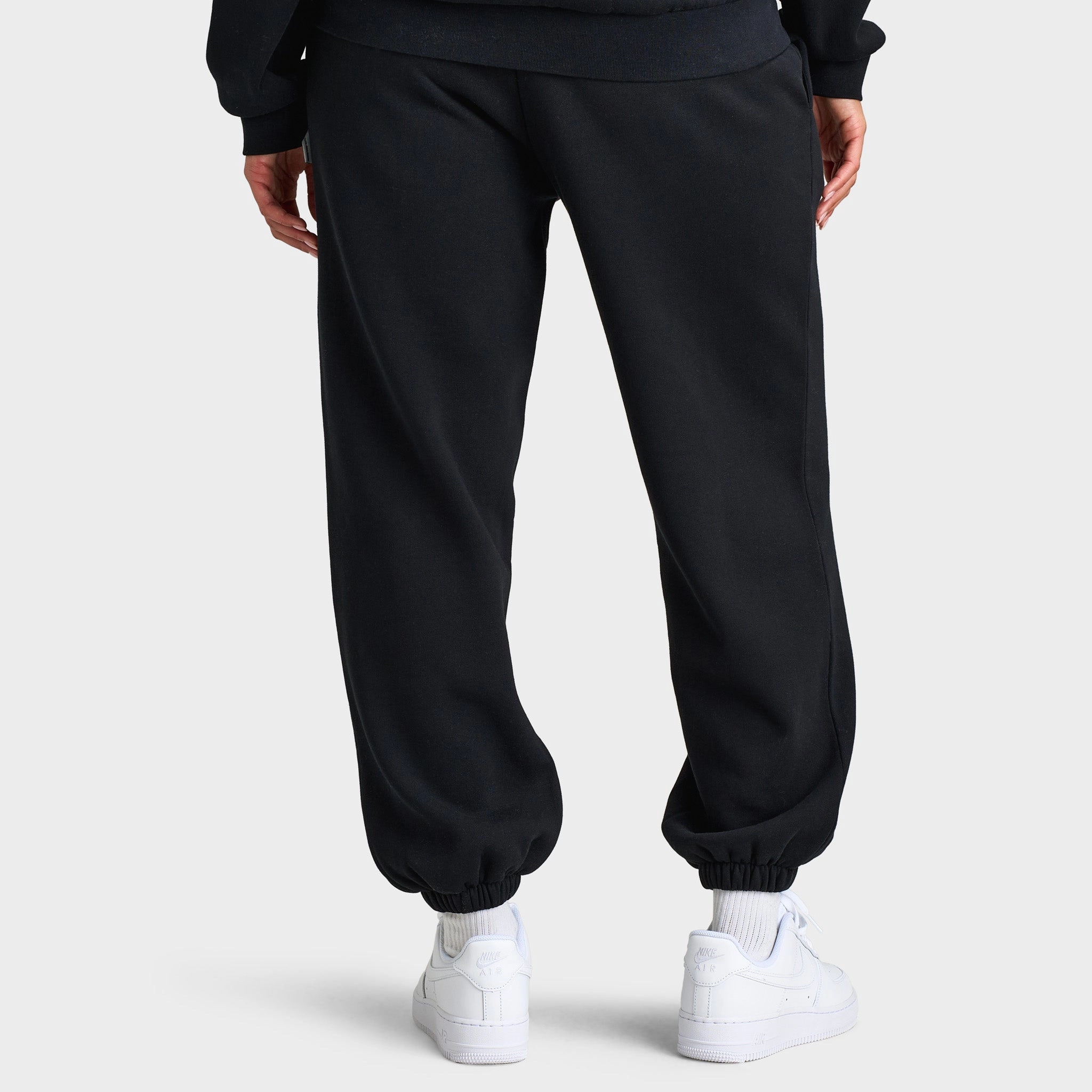 Hoodrich Women's Oversized Joggers Black / Silver Rhinestone Reuse Mode Chic Edge