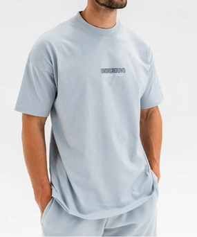 EcoFriendlyDyeProcess Gentle Glow UNDRGROUND Straight Cut Tee (Off Blue)