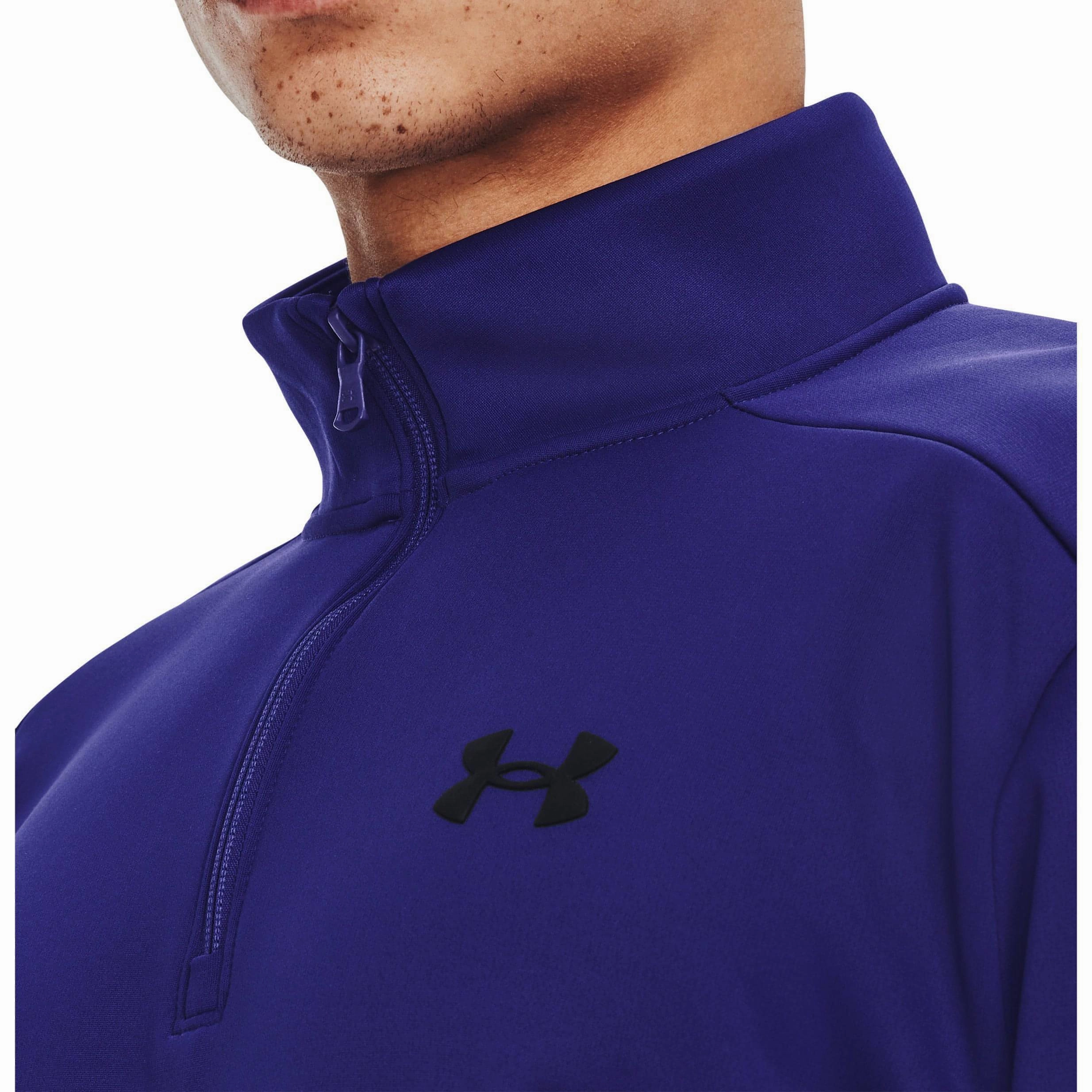 Under Armour Fleece Half Zip Long Sleeve Mens Training Top - Blue HighElasticity Fiber