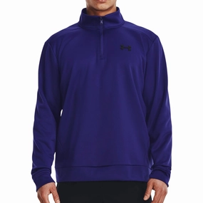 Under Armour Fleece Half Zip Long Sleeve Mens Training Top - Blue Crystal Soul
