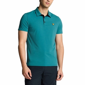 Lyle & Scott Contrast Placket Golf Polo Shirt - Albatross/Jet Black Versatile Wardrobe