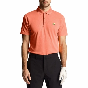 Moisture control Monochrome Style Lyle & Scott Golf Tech Polo Shirt - Course Coral