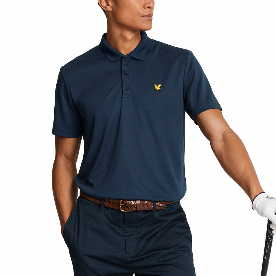 Smart Outfit Oversized Silhouette Lyle & Scott Golf Tech Polo Shirt - Dark Navy