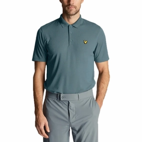 Microfiber Textile Breathable Underarm Gusset Lyle & Scott Golf Tech Polo Shirt - Iron Blue