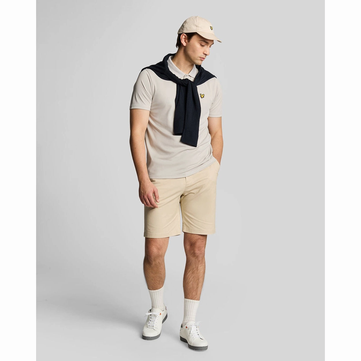 Lyle & Scott Golf Tech Polo Shirt - Pebble Stylish Detail Recycled Polyester Mix