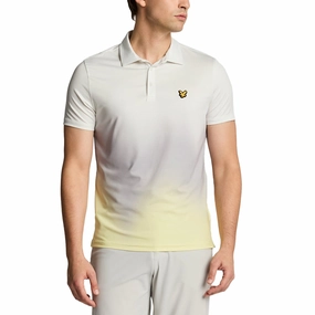 Breathable Weave Lyle & Scott Gradient Golf Polo Shirt - White