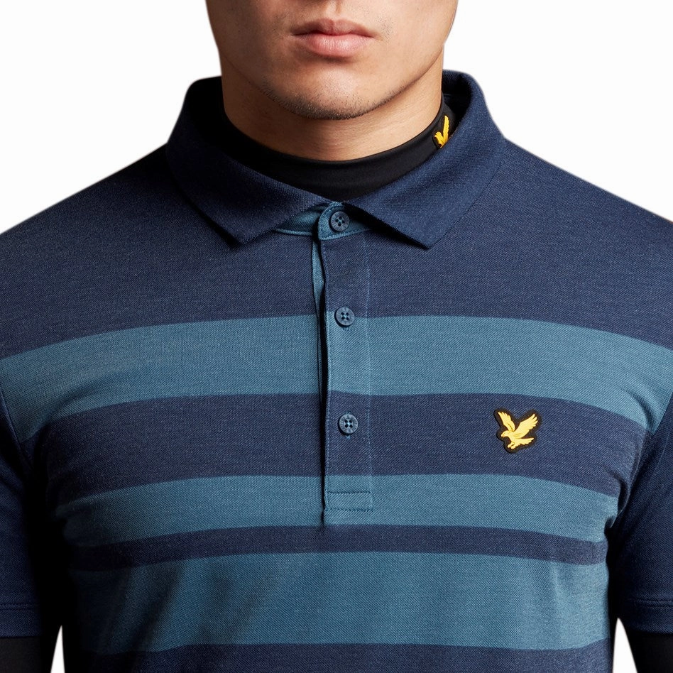 Breathable Textile Breathable fabric Lyle & Scott Lightweight Wide Stripe Polo - Navy
