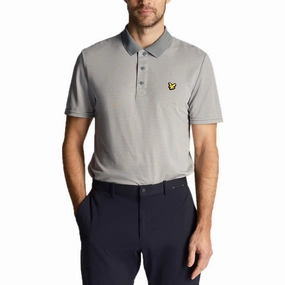 Hygroscopic Threads Lyle & Scott Microstripe Golf Polo Shirt - Iron Blue/Club Blue