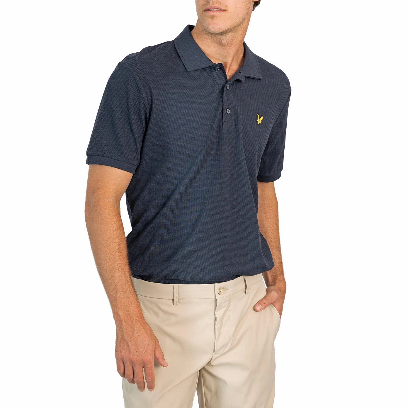 Lyle & Scott Milano Cotton Polo Shirt - Dark Navy Breathable Knitwear