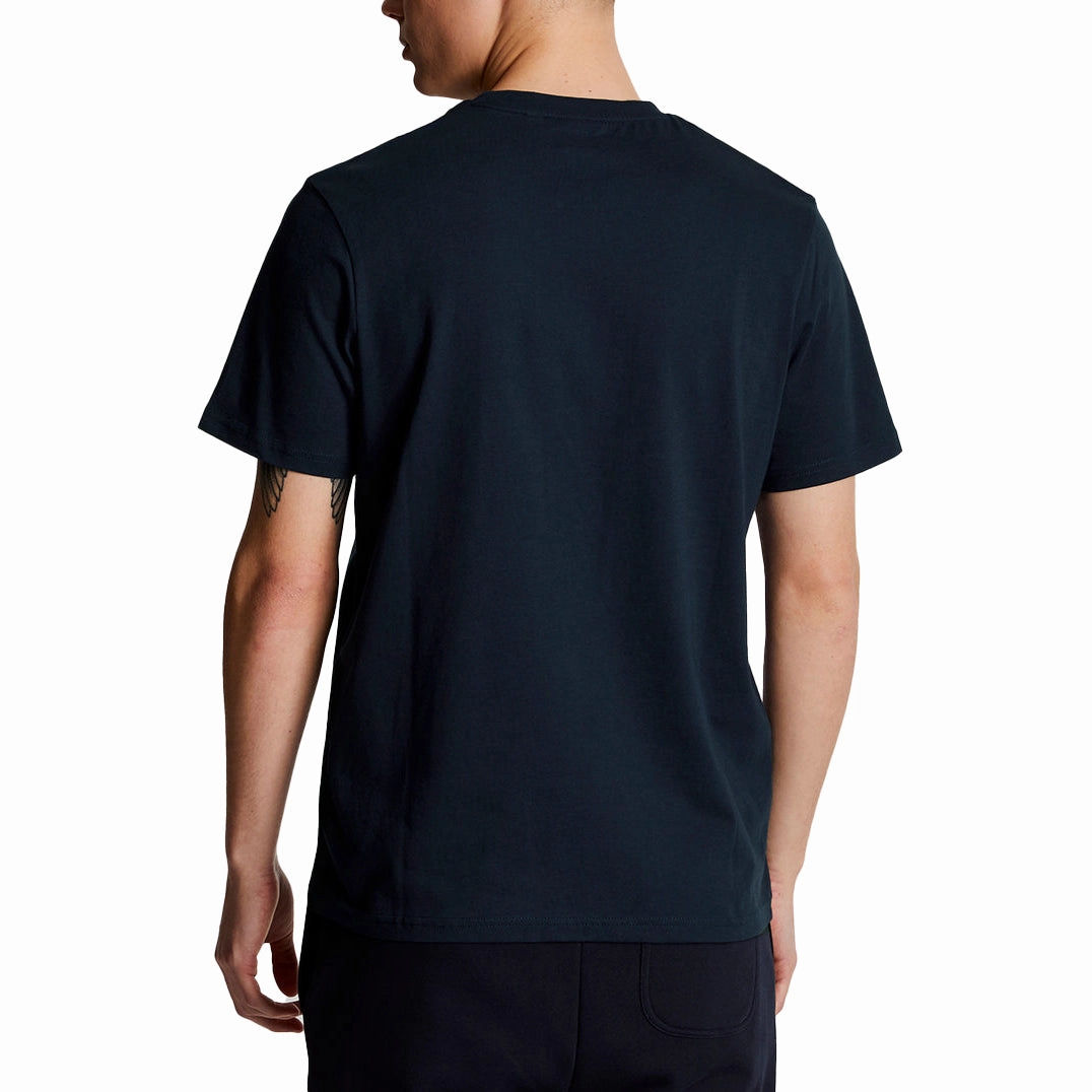 Lyle & Scott Plain Golf T-Shirt - Dark Navy Contrast Trim Detail Breathable Material