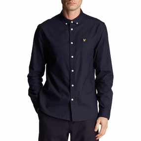 SingleJersey Knit Lyle & Scott Regular Fit Lightweight Oxford Shirt - Dark Navy