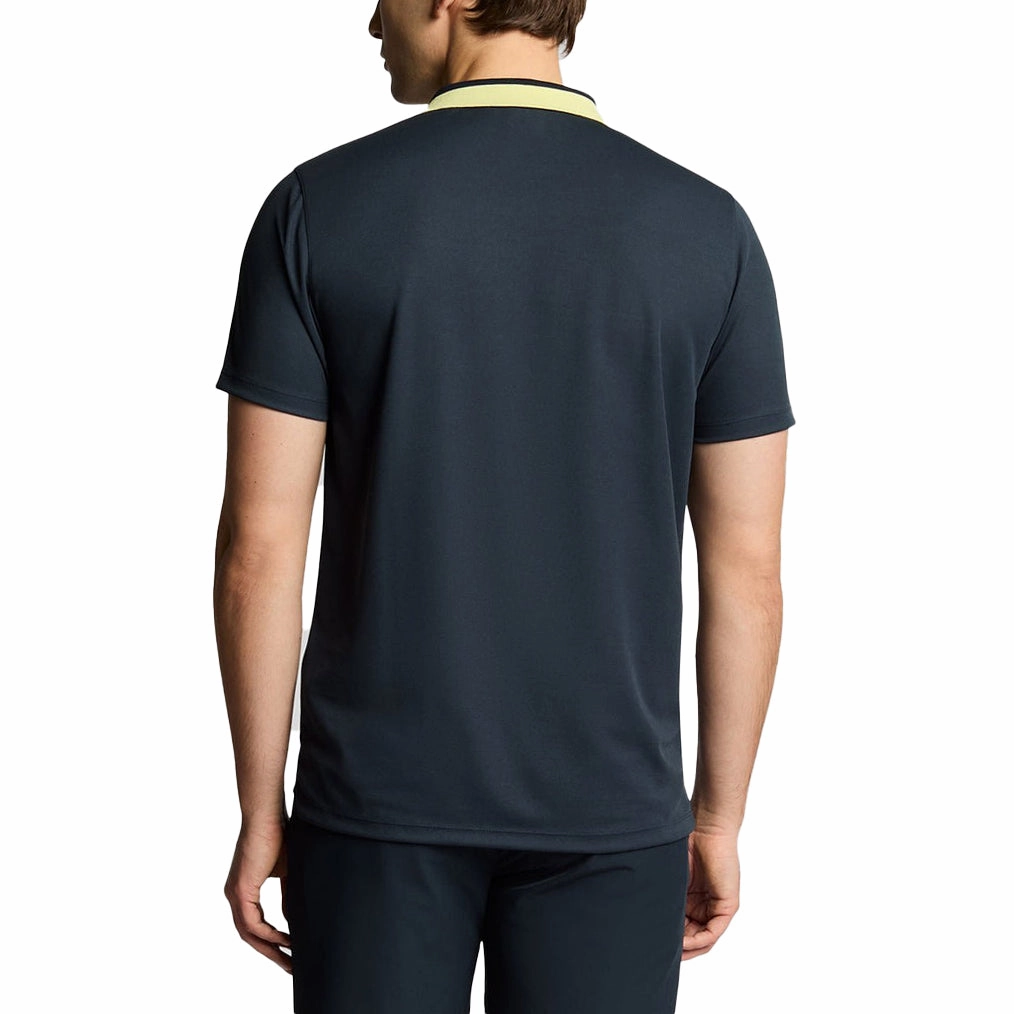 Breathable Shirt Business Lunch Lyle & Scott Tipped Golf Polo Shirt - Dark Navy/Solar Marker